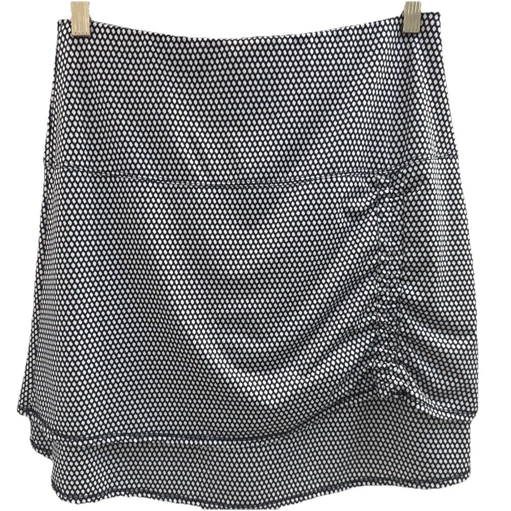 Lucky in Love Performance Tennis Skort  M Tiered Blue Lined Golf Pickleball Chic